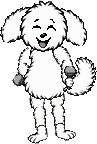 the Dog laughing, shaking its maracas