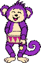 the Monkey laughing, playing its drum